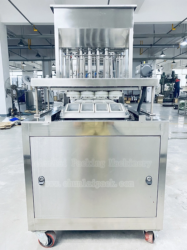 Automatic Linear Type Lunch Fast Food Tofu Box Container Tray Sealer Cat Food Aluminum Box Heat Sealing Machine
